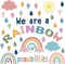 58 Pcs Rainbow Bulletin Board Set Decorations Boho Classroom Decor (Rainbow)